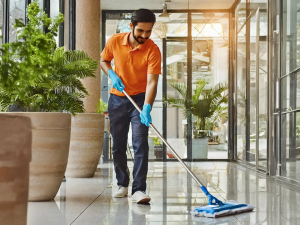 Commercial lobby floor mopping cleaner